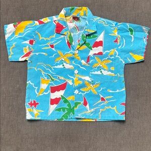 Vintage 80s 90s tropical print Hawaiian shirt Size Small